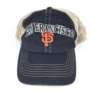 San Fransisco GIANTS MBL black and white logo baseball cap trucker dad hat NWOT